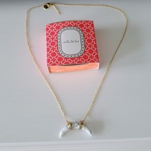Stella Dot White Arc Pendant Necklace